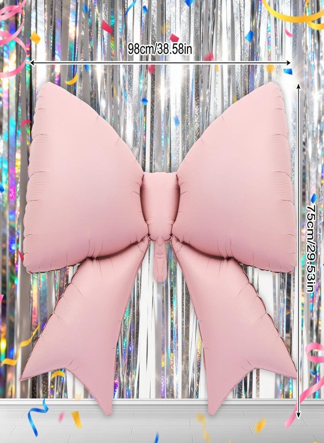 Sdfvsdg 4Pcs Giant Pink Bow Balloons 38Inch Huge Bow Foil Balloons Elegant Bows Decorations Supplies for Birthday Party Engagement Weddings Baby Showers - Image 2